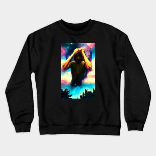 Sad Face - Rainbow Sky Stress Crewneck Sweatshirt